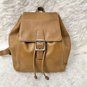 COACH Vintage Light‎ Tan Leather Legacy Drawstring Backpack Bag 9569 small
